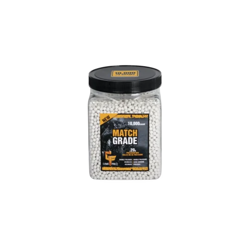 Game Face Match Grade White Airsoft BBs – .20g (10,000 Count)