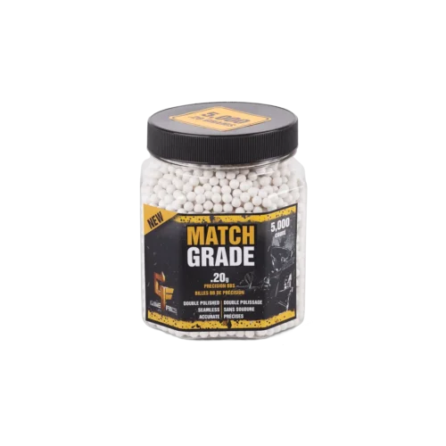 Game Face Match Grade White Airsoft BBs – .20g (5,000 Count)