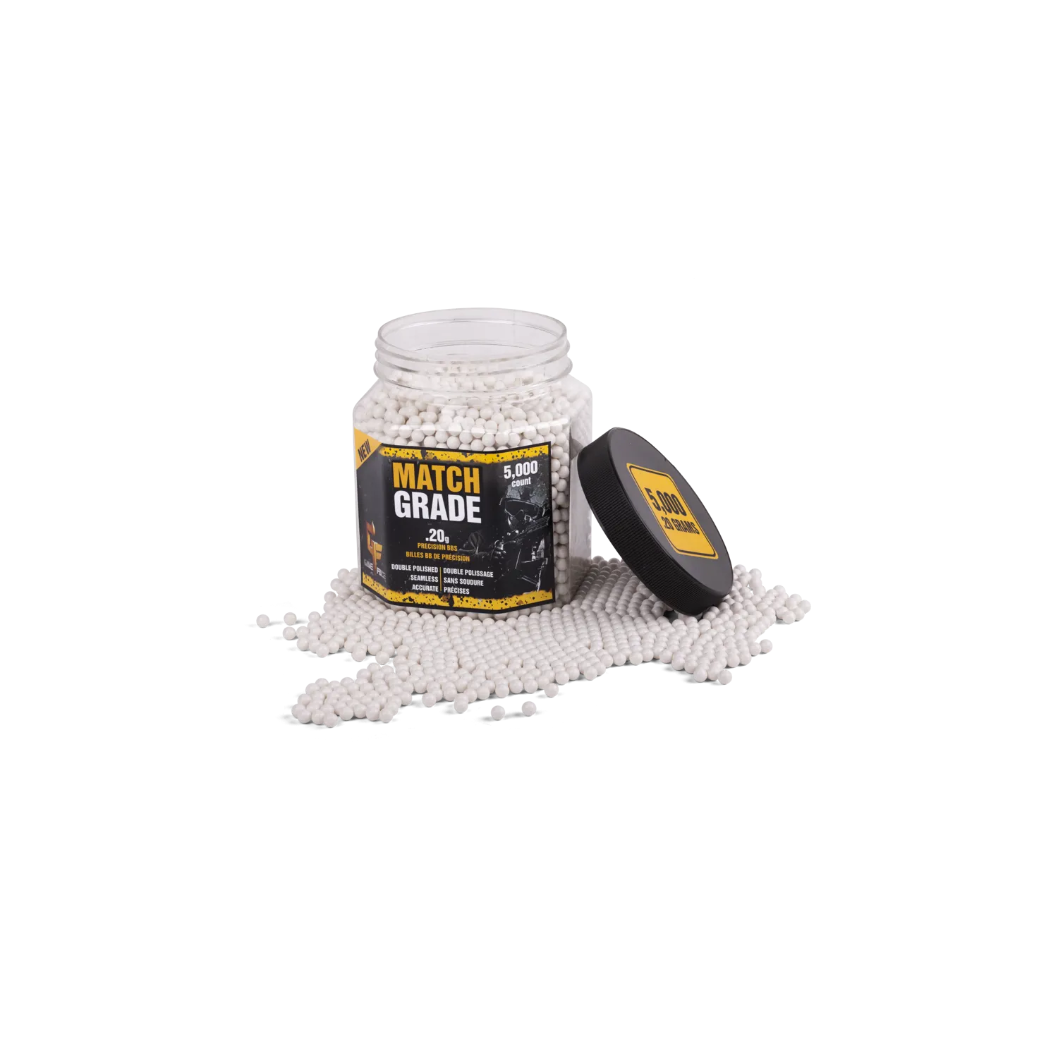 Game Face Match Grade White Airsoft BBs – .20g (5,000 Count) - Image 2